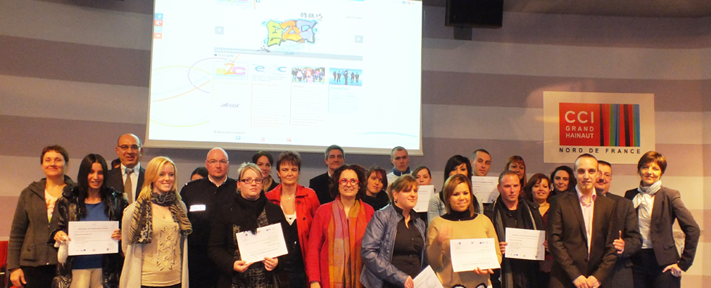 Photo de remise des Attestations de Compétences Acquises à la CCI Grand Hainaut